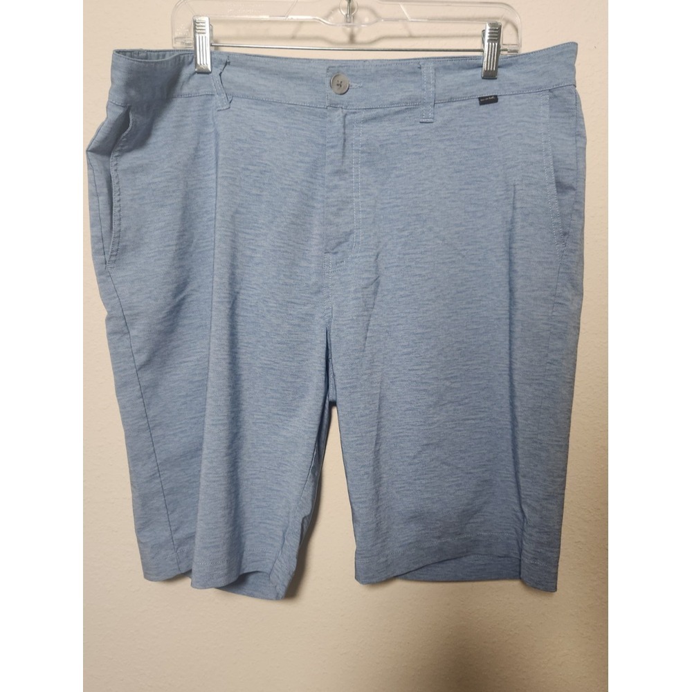 Travis Mathew Men's Blue Heather Golf‎ Shorts 10.5" Inseam Size 38 Pockets Logos